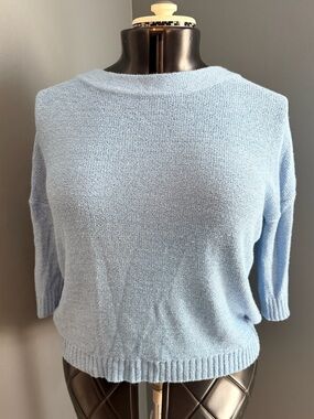 Light Blue Knit Top - Blue